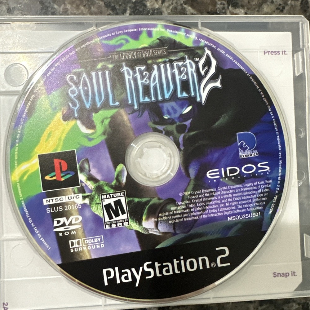 Legacy of Kain: Soul Reaver 2 (Sony‎ PlayStation 2, PS2, 2001) Disc Only Tested